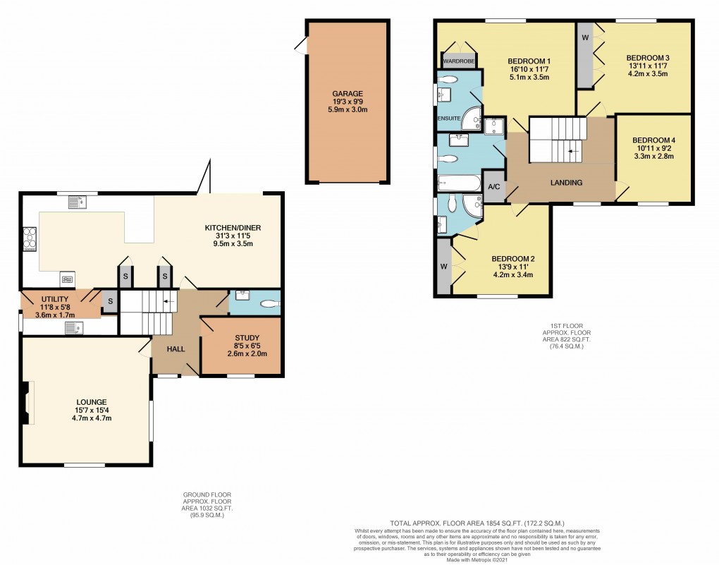 Floorplan for Bromham, Bedford, Bedfordshire