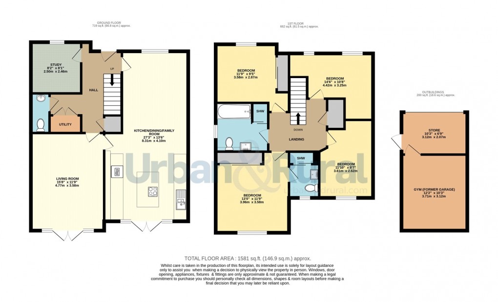Floorplan for Ampthill, Bedfordshire