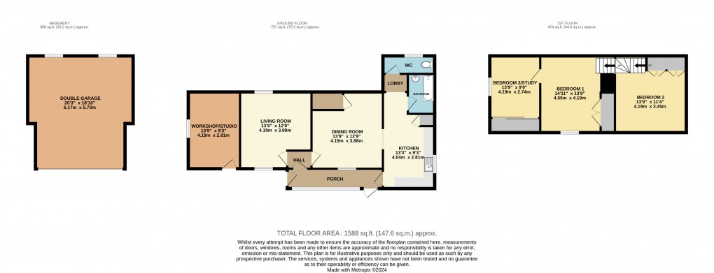 Floorplan for Pulloxhill, Bedfordshire