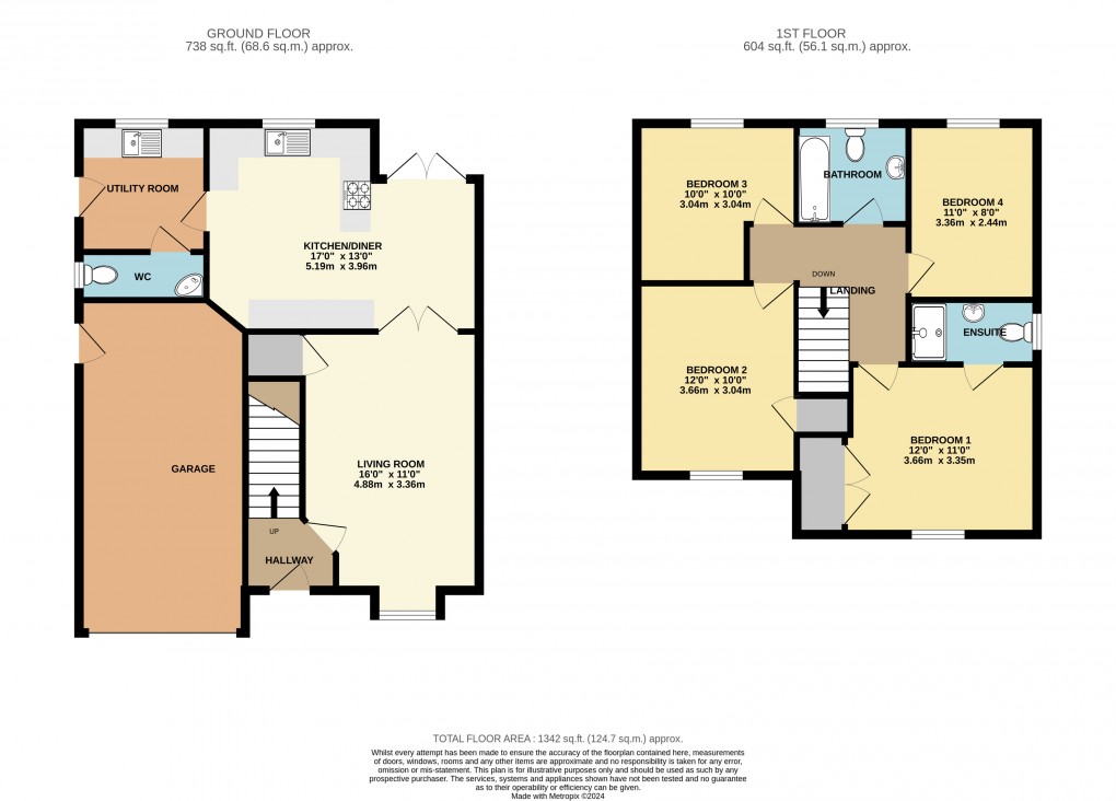 Floorplan for Houghton Conquest, Bedfordshire