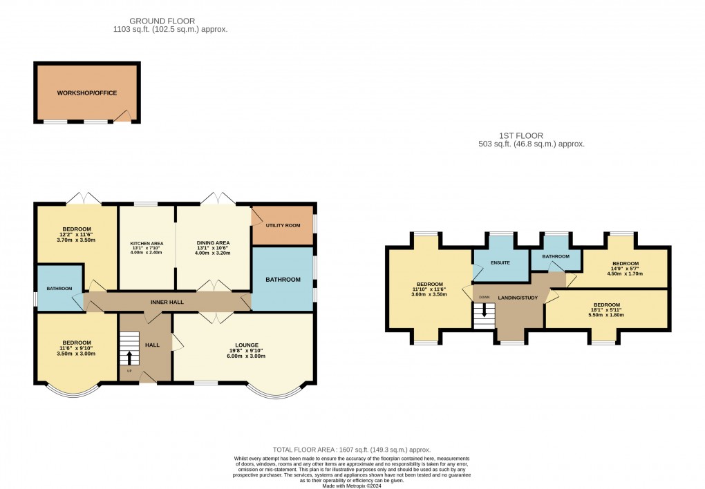 Floorplan for Pulloxhill, Bedfordshire