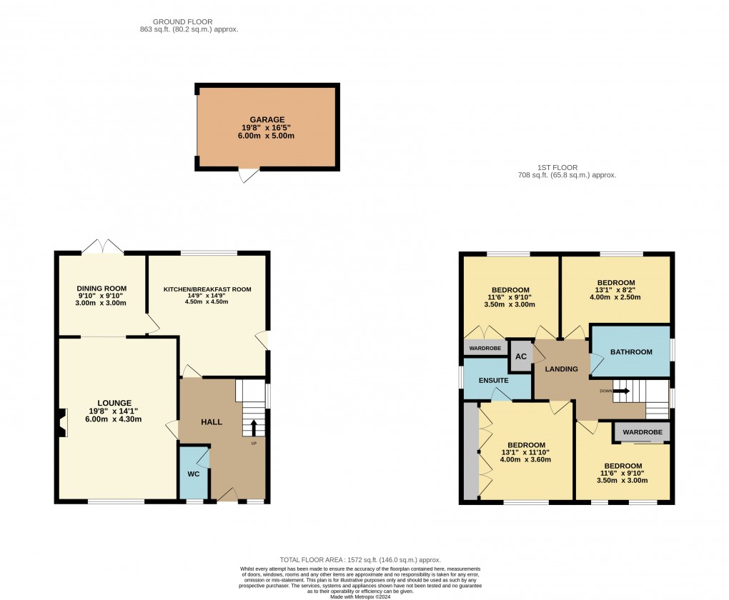 Floorplan for Flitwick, Bedfordshire