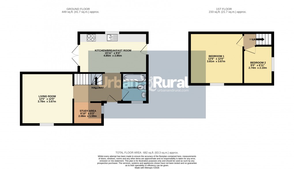Floorplan for Clophill, Bedfordshire