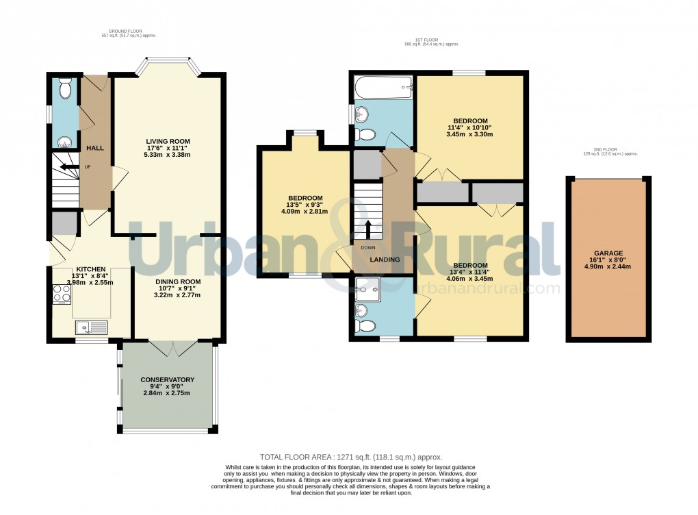 Floorplan for Marston Moretaine, Bedfordshire