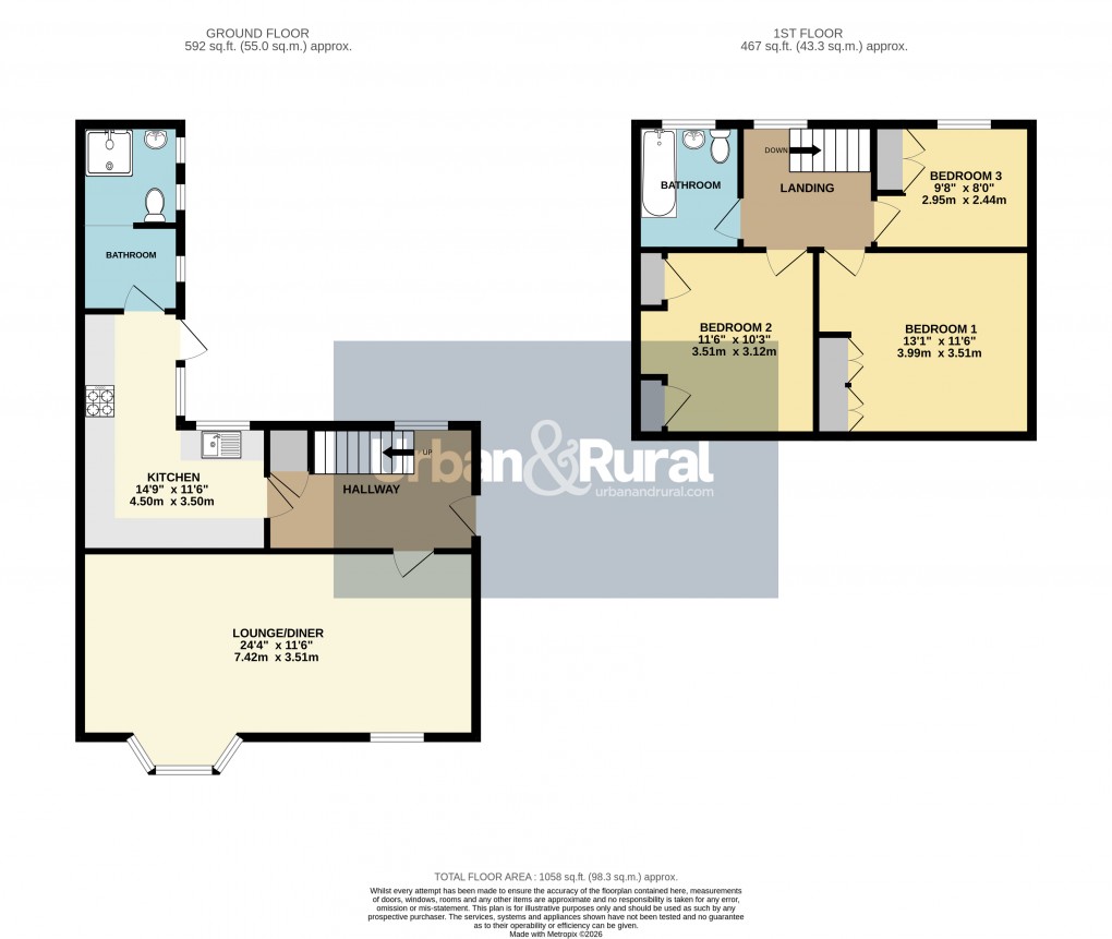 Floorplan for Lidlington, Bedfordshire