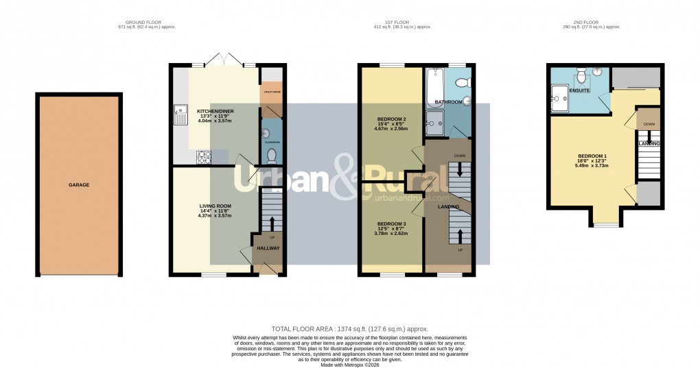 Floorplan for Ampthill, Bedfordshire