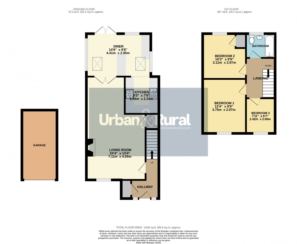 Floorplan for Marston Moretaine, Bedfordshire