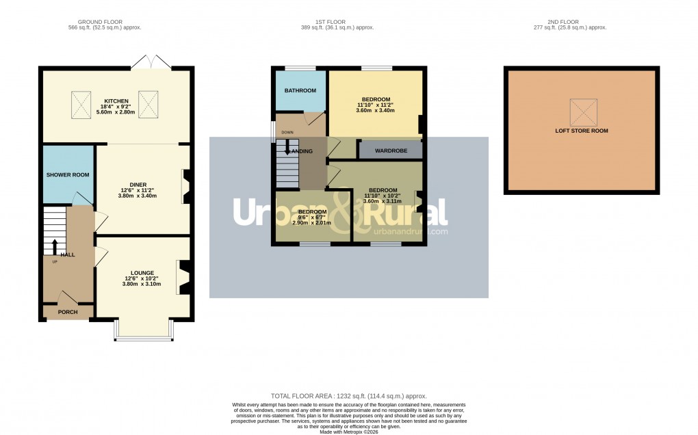 Floorplan for Lidlington, Bedfordshire