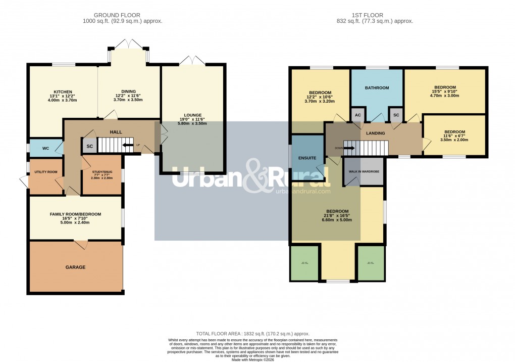 Floorplan for Ampthill, Bedfordshire