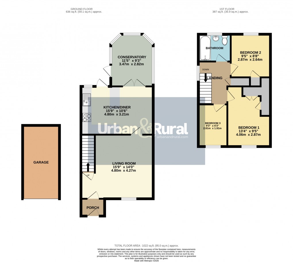 Floorplan for Marston Moretaine, Bedfordshire