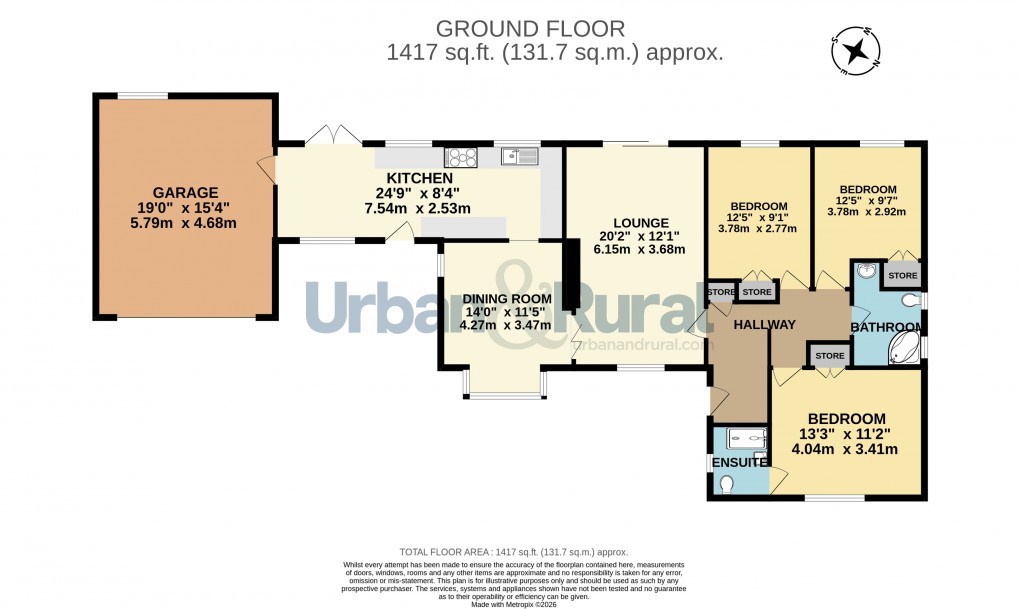 Floorplan for Kempston, Bedford, Bedfordshire