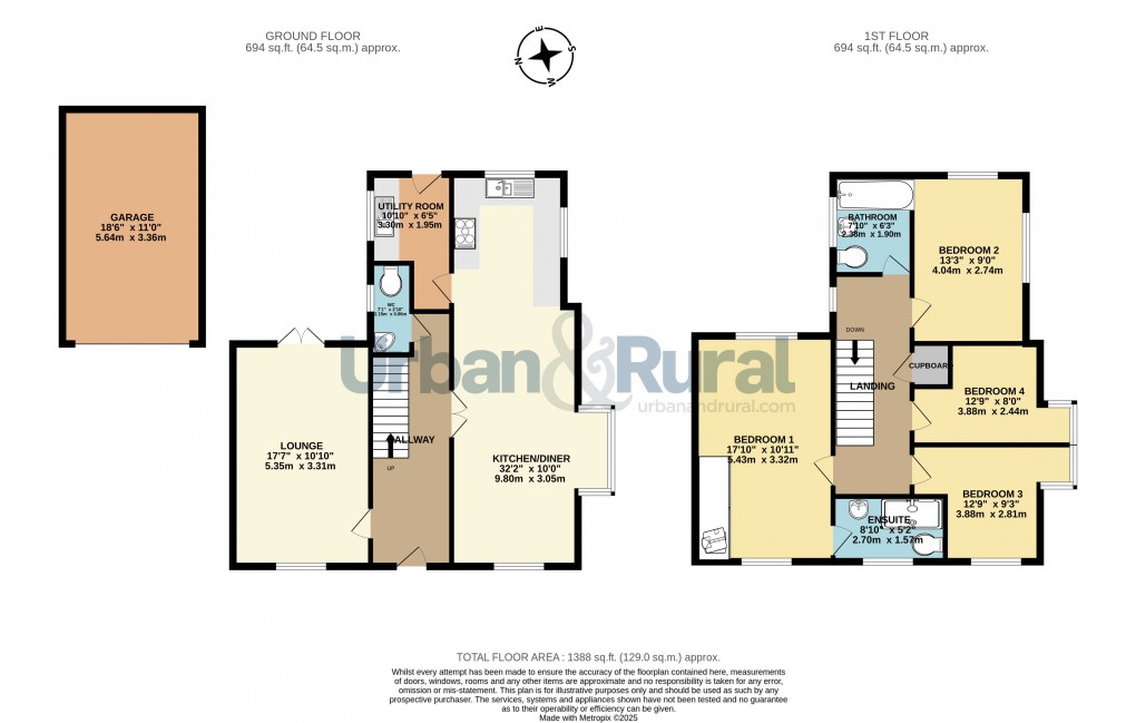 Floorplan for Wootton, Bedford, Bedfordshire