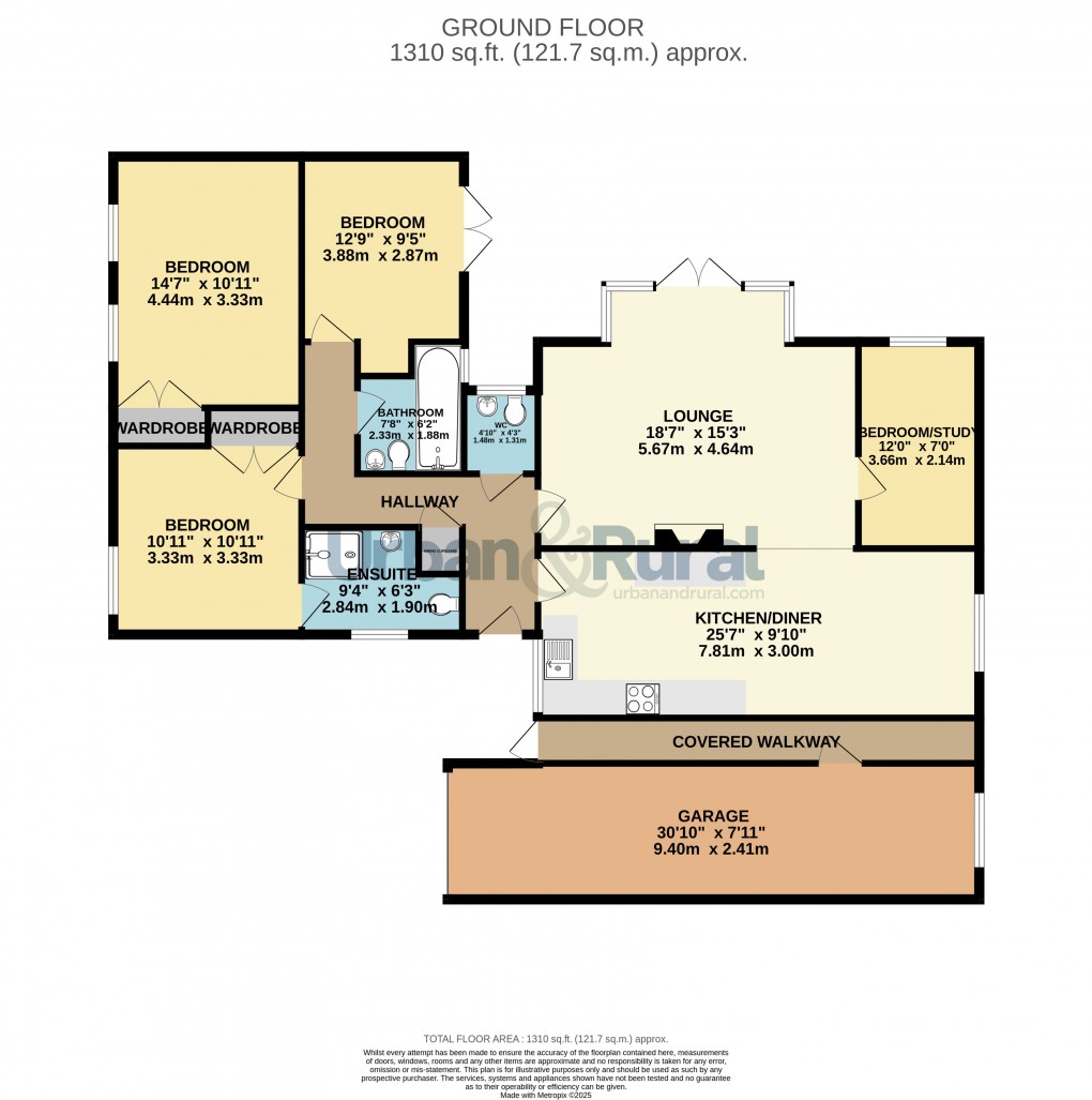 Floorplan for Milton Ernest, Bedford, Bedfordshire