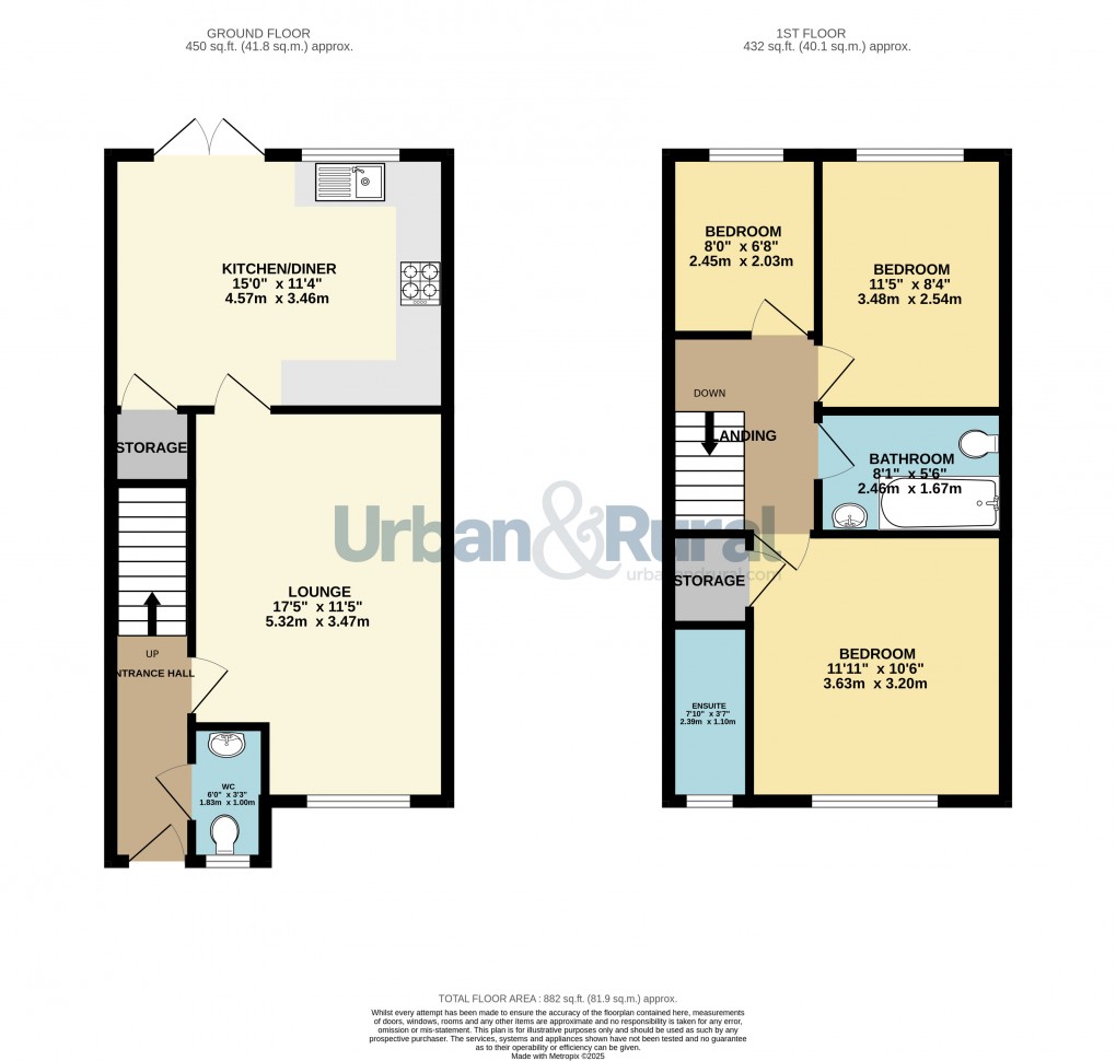 Floorplan for Shortstown, Bedford, Bedfordshire