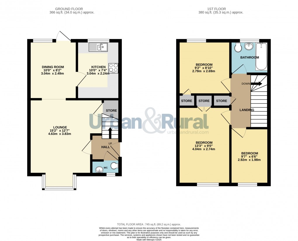 Floorplan for Oakley, Bedford, Bedfordshire