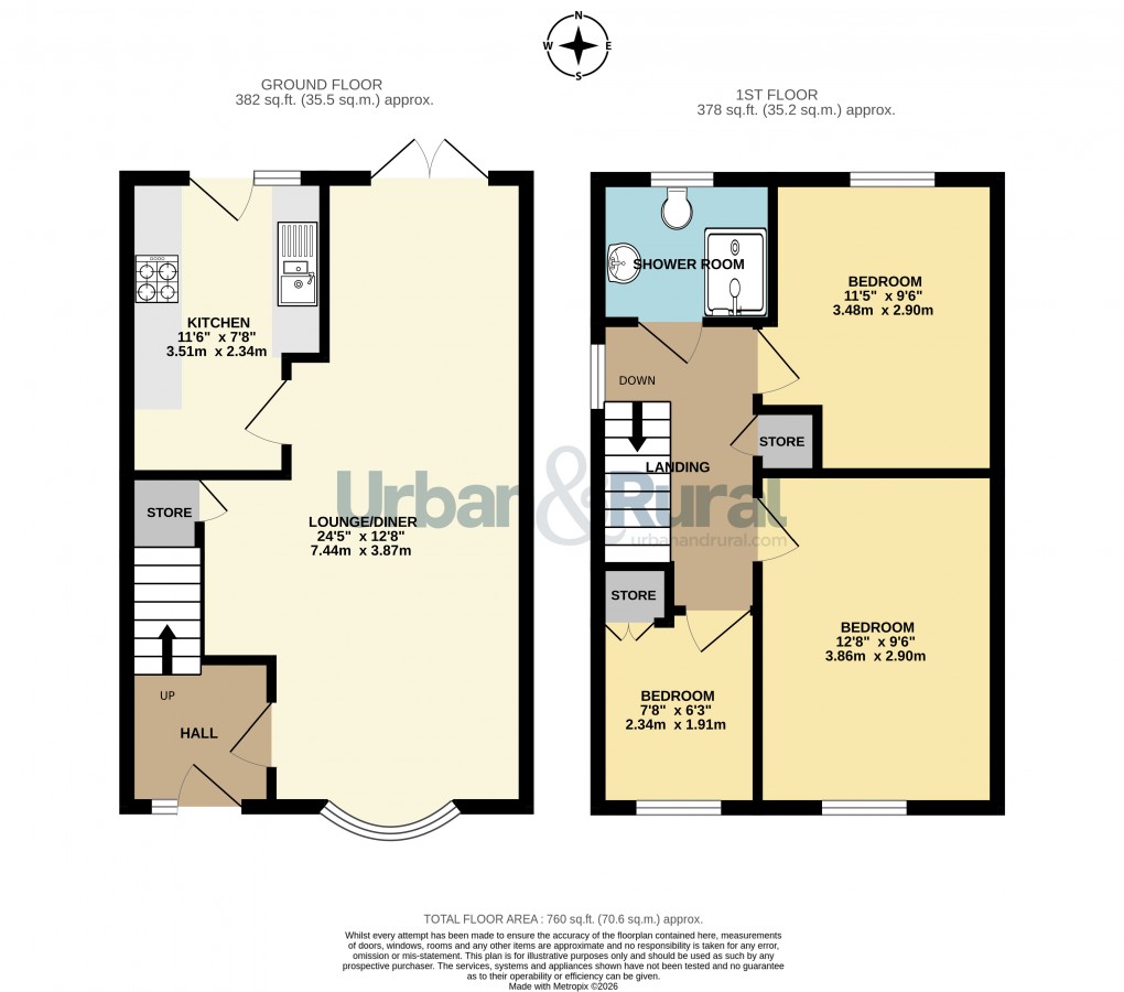 Floorplan for Kempston, Bedford, Bedfordshire