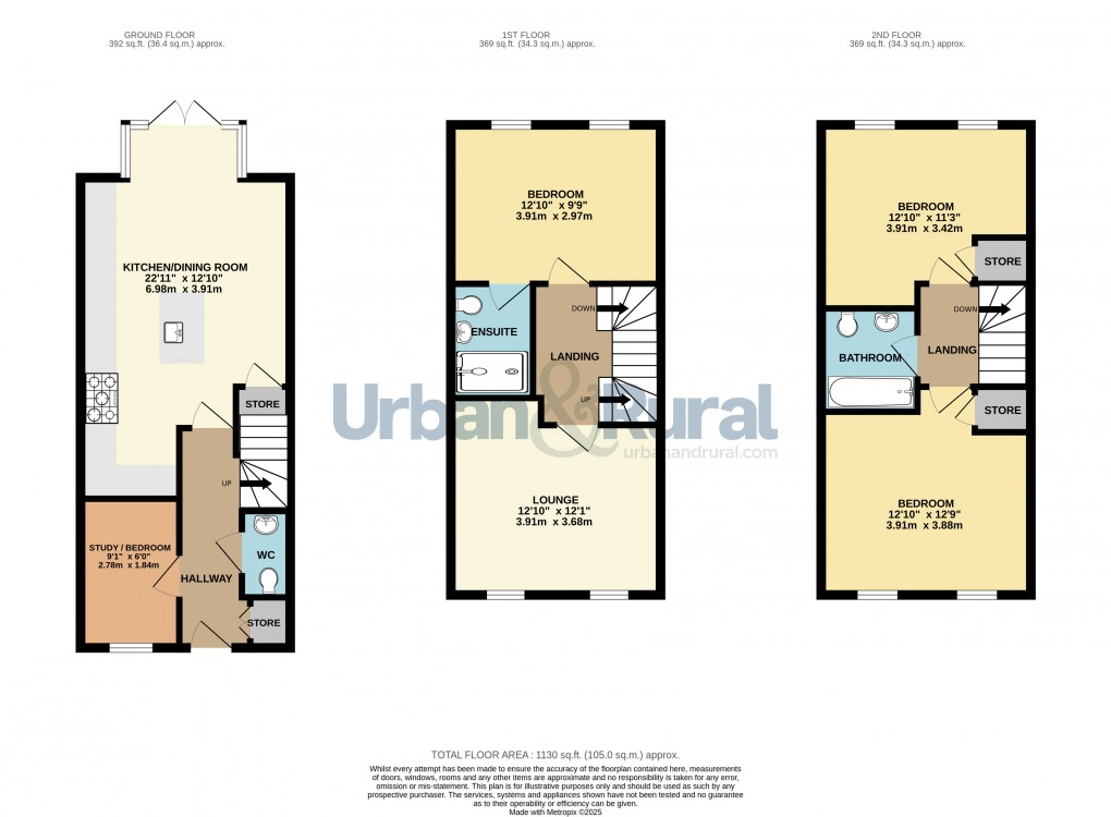 Floorplan for Great Denham, Bedford, Bedfordshire