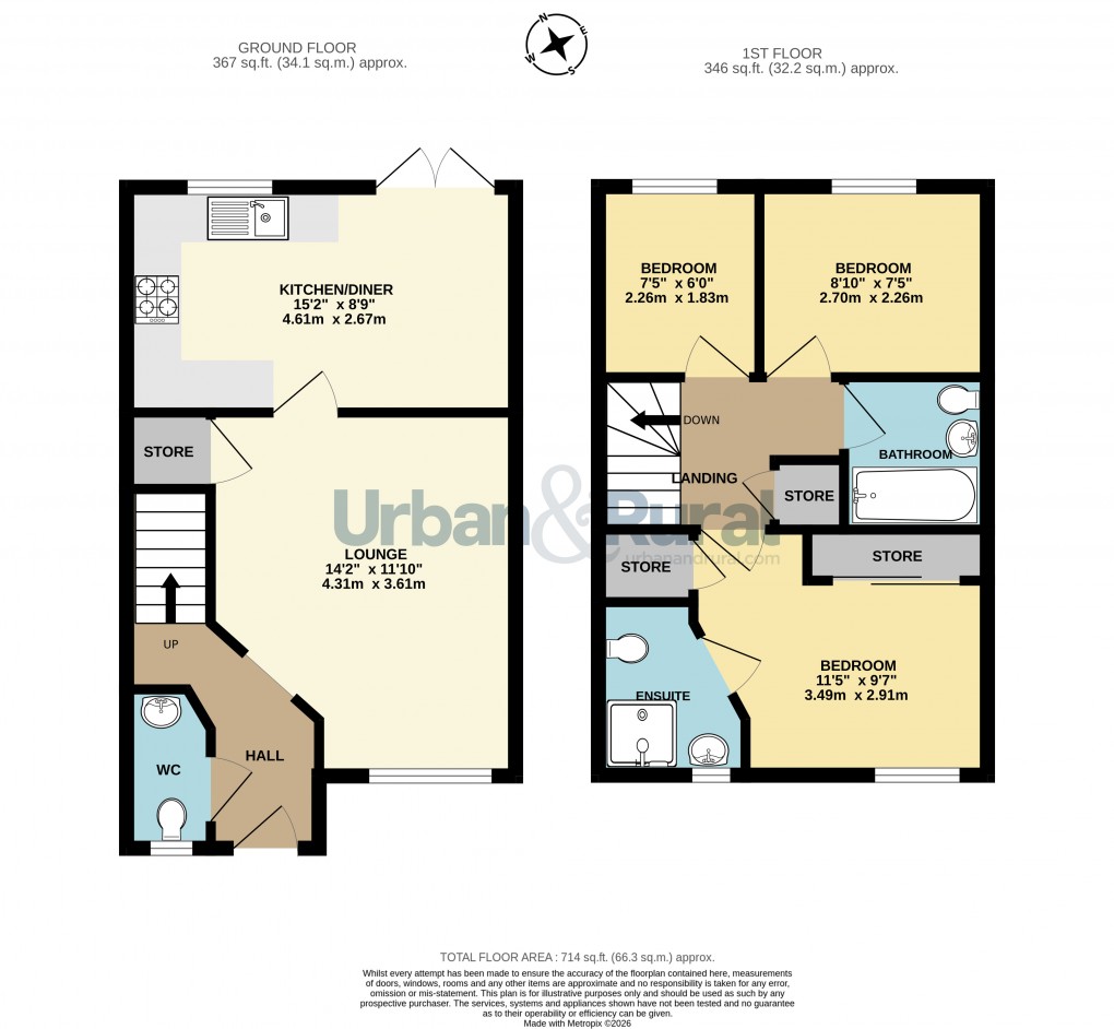 Floorplan for Wootton, Bedford, Bedfordshire
