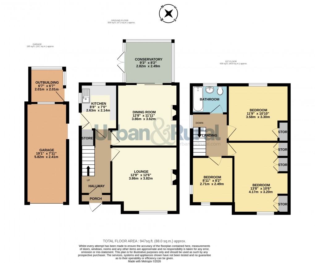 Floorplan for Bedford, Bedfordshire