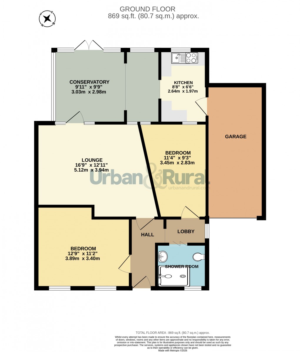 Floorplan for Bromham, Bedford, Bedfordshire