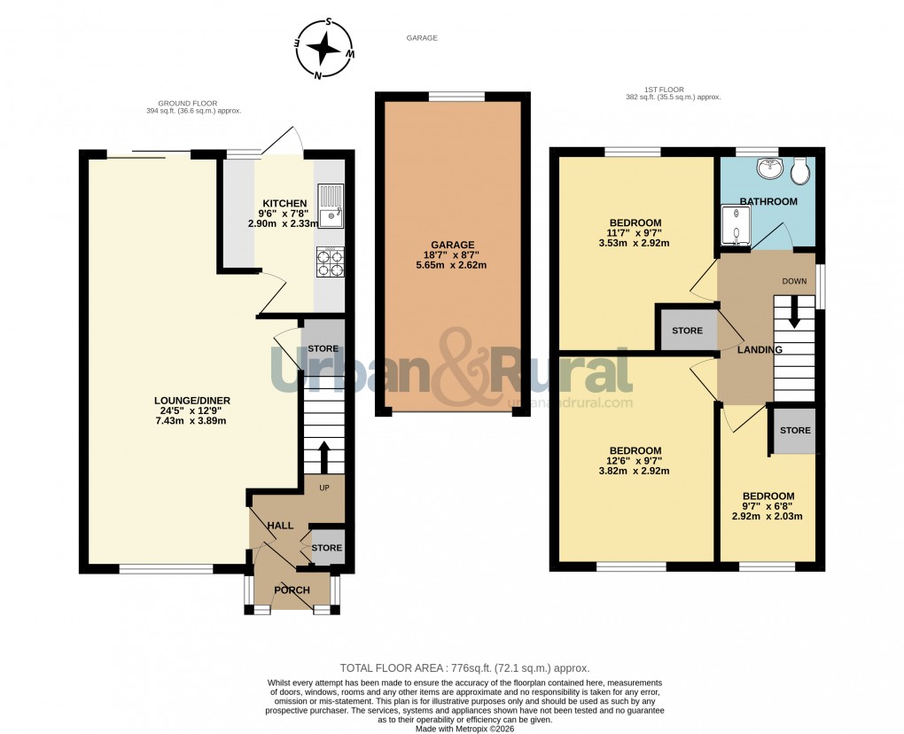 Floorplan for Kempston, Bedford, Bedfordshire