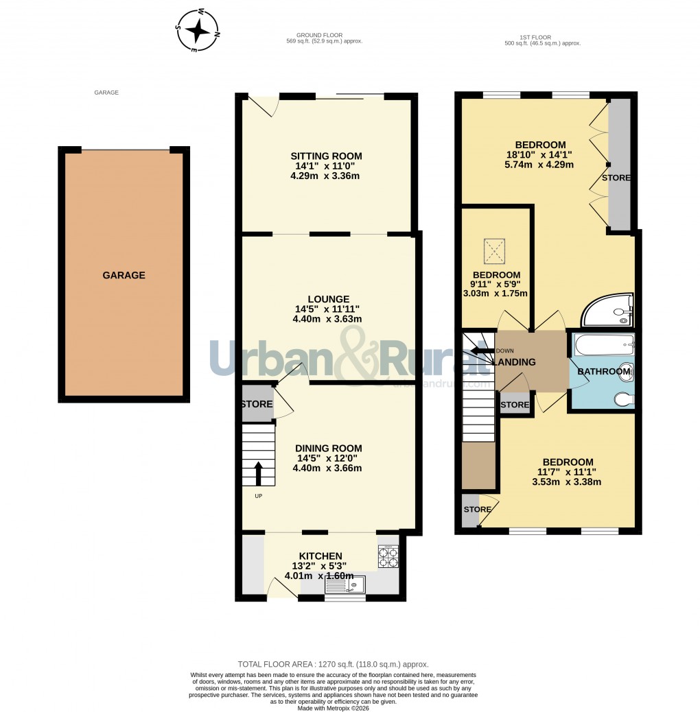 Floorplan for Kempston, Bedford, Bedfordshire