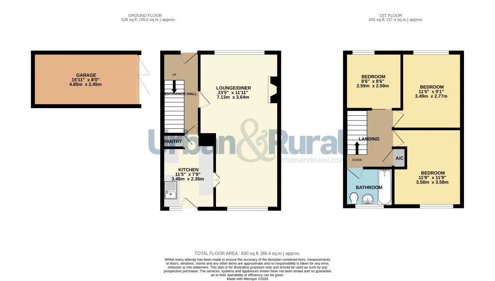 Floorplan for Kempston, Bedford, Bedfordshire