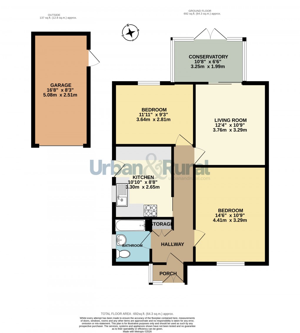 Floorplan for Bromham, Bedford, Bedfordshire