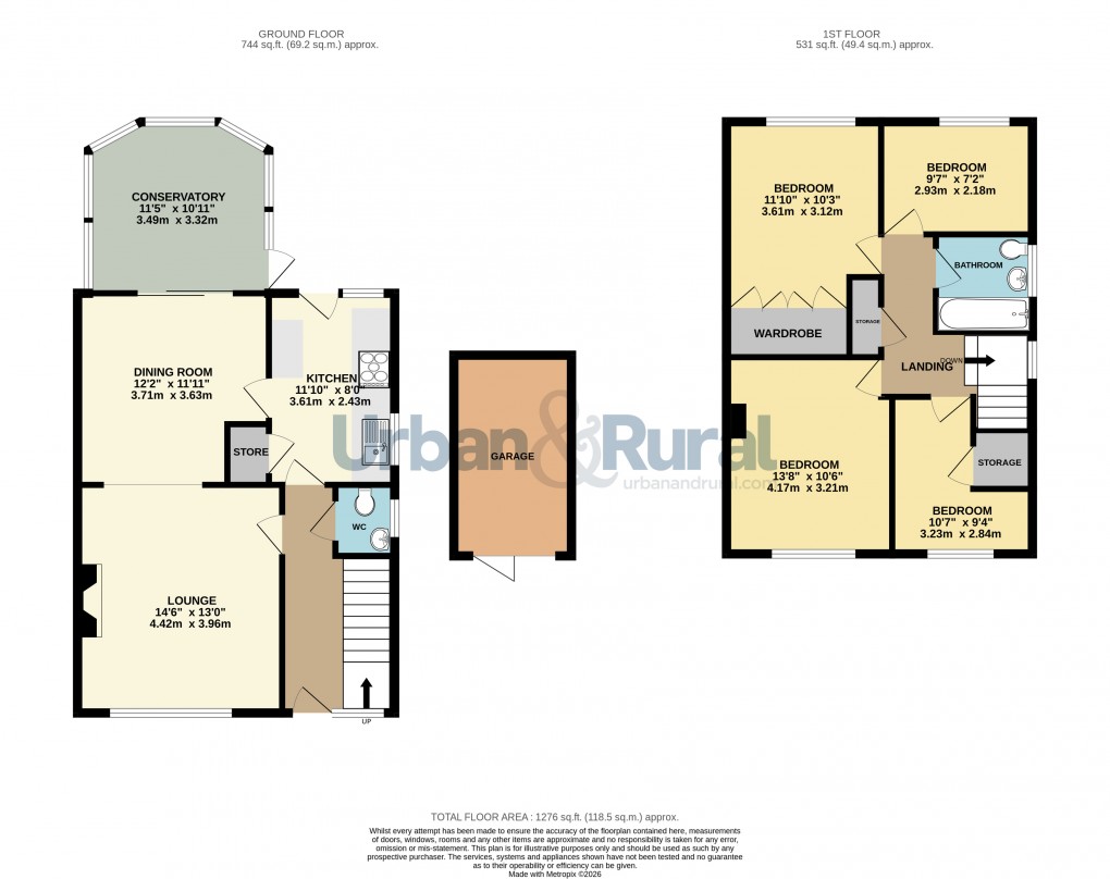 Floorplan for Bedford, Bedfordshire