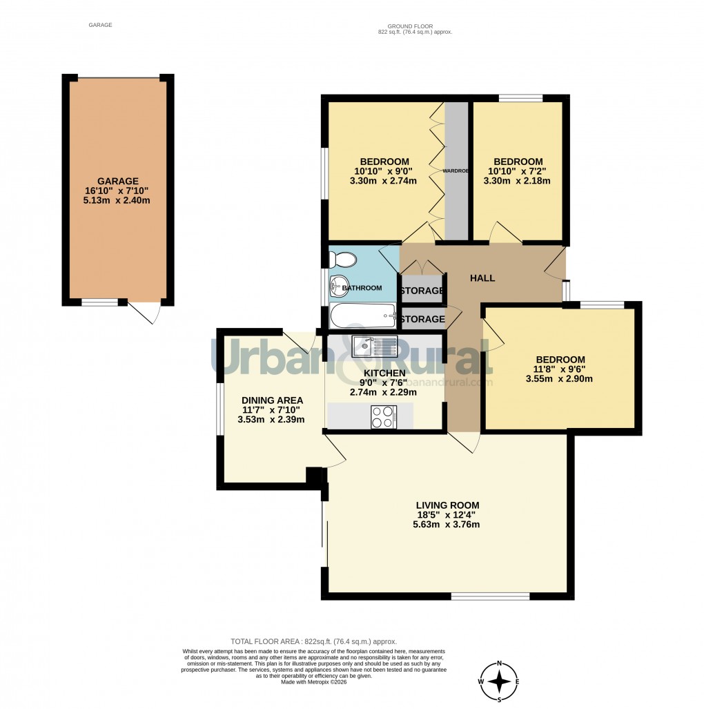 Floorplan for Bromham, Bedford, Bedfordshire
