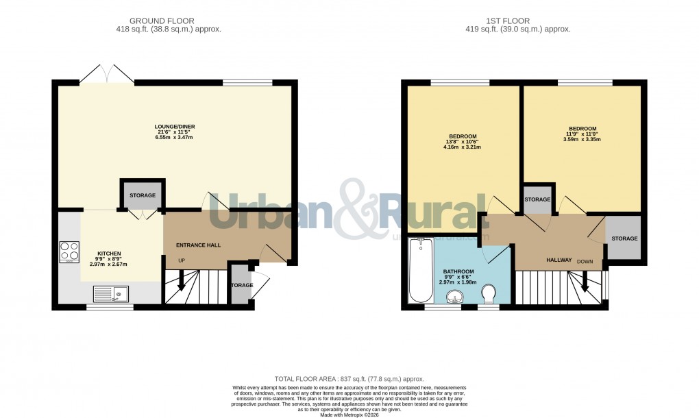 Floorplan for Kempston, Bedford, Bedfordshire