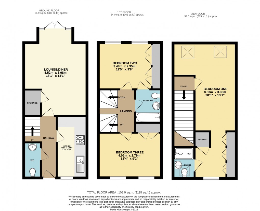 Floorplan for Dunstable, Bedfordshire