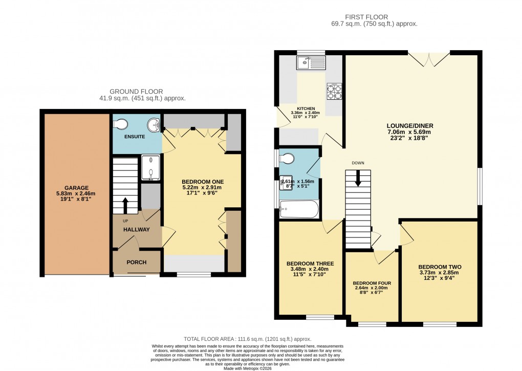 Floorplan for Dunstable, Bedfordshire