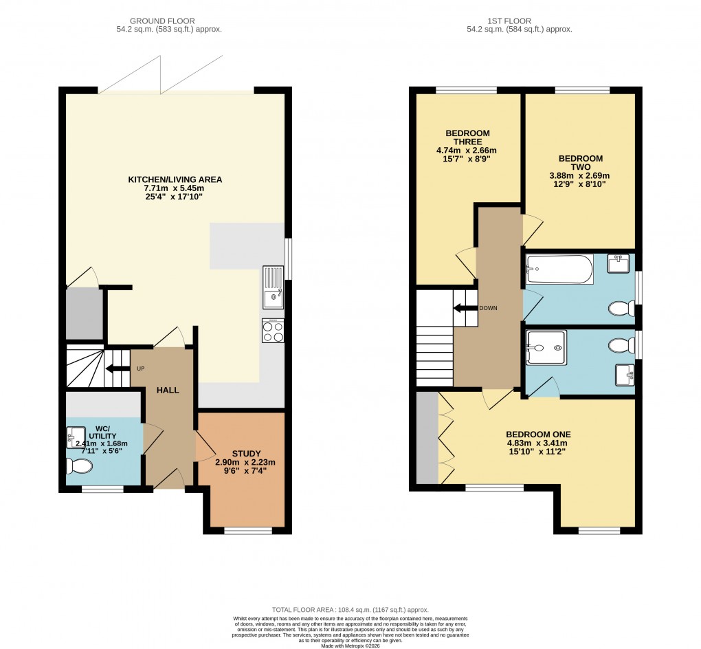 Floorplan for Sewell Lane, Sewell, Bedfordshire