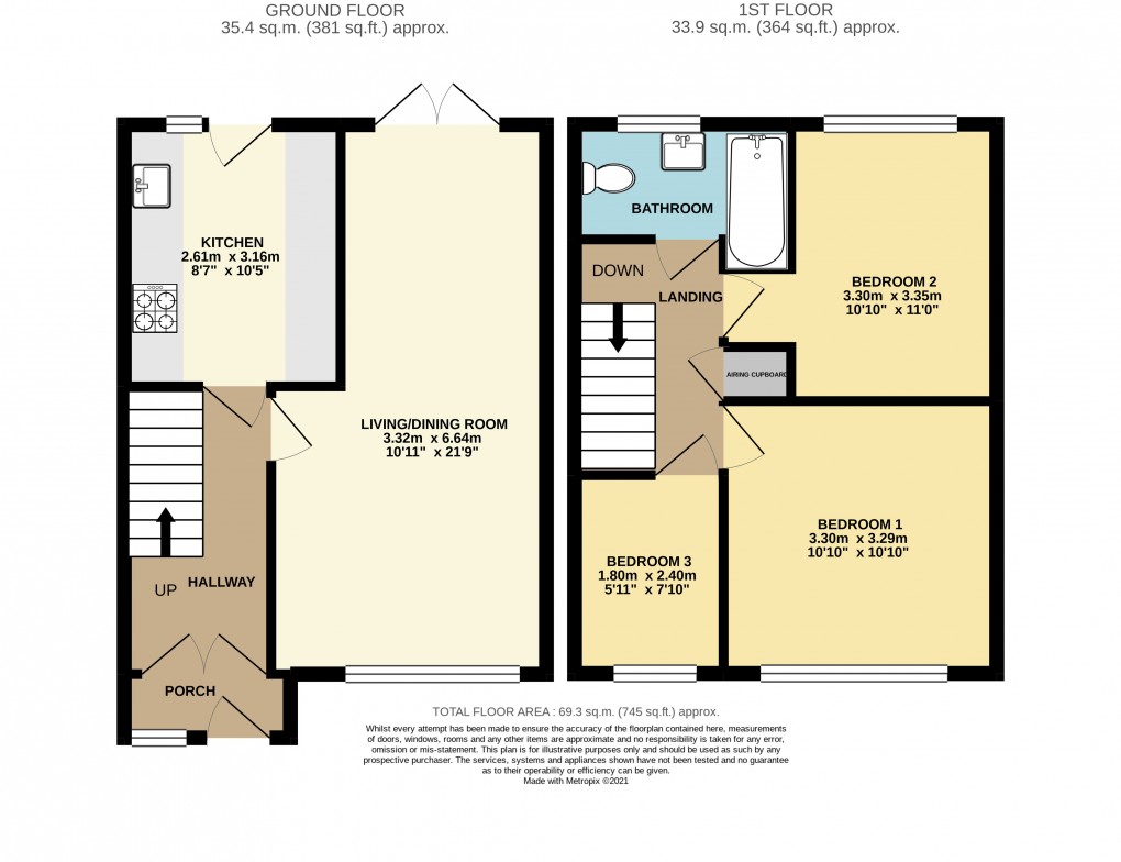 Floorplan for Dunstable, Bedfordshire