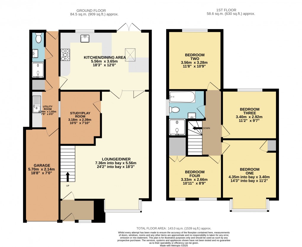 Floorplan for Dunstable, Bedfordshire