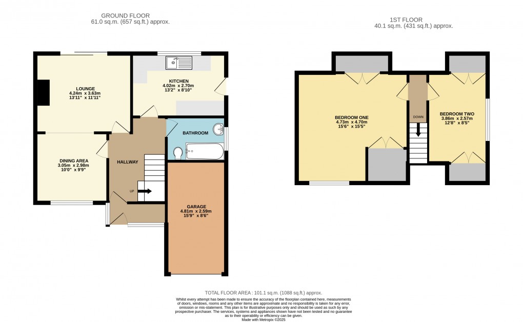 Floorplan for Dunstable, Bedfordshire