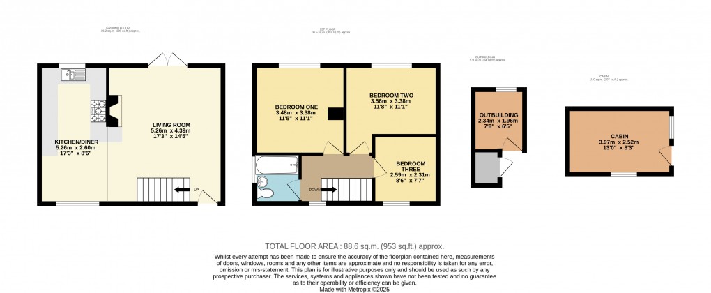 Floorplan for Totternhoe, Bedfordshire