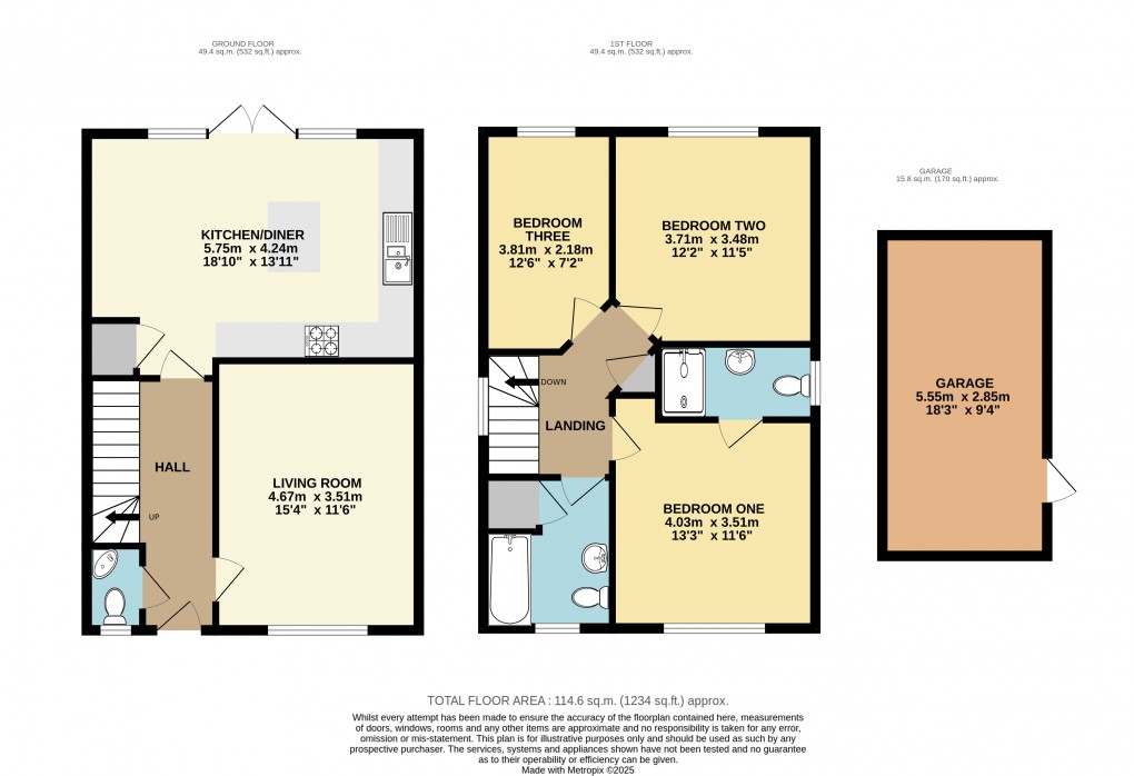 Floorplan for Caddington, Bedfordshire