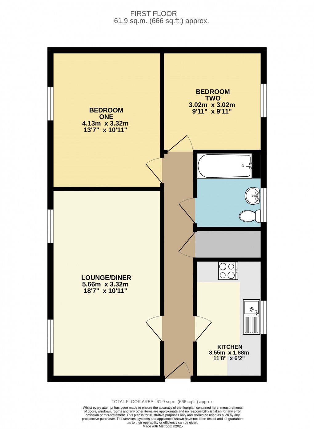 Floorplan for Hockliffe, Bedfordshire