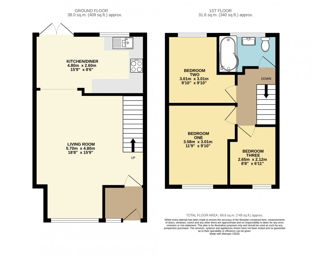 Floorplan for Dunstable, Bedfordshire