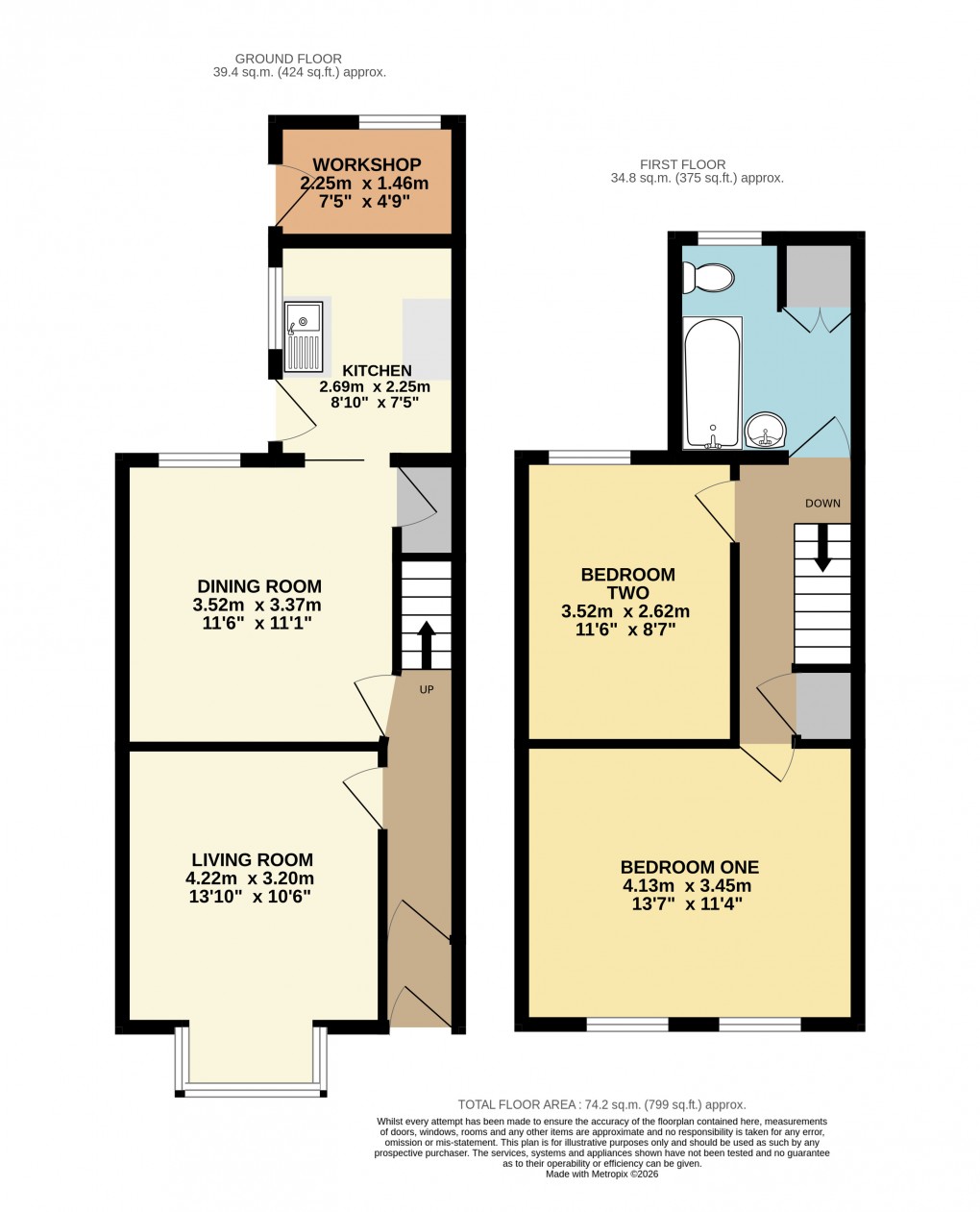 Floorplan for Dunstable, Bedfordshire