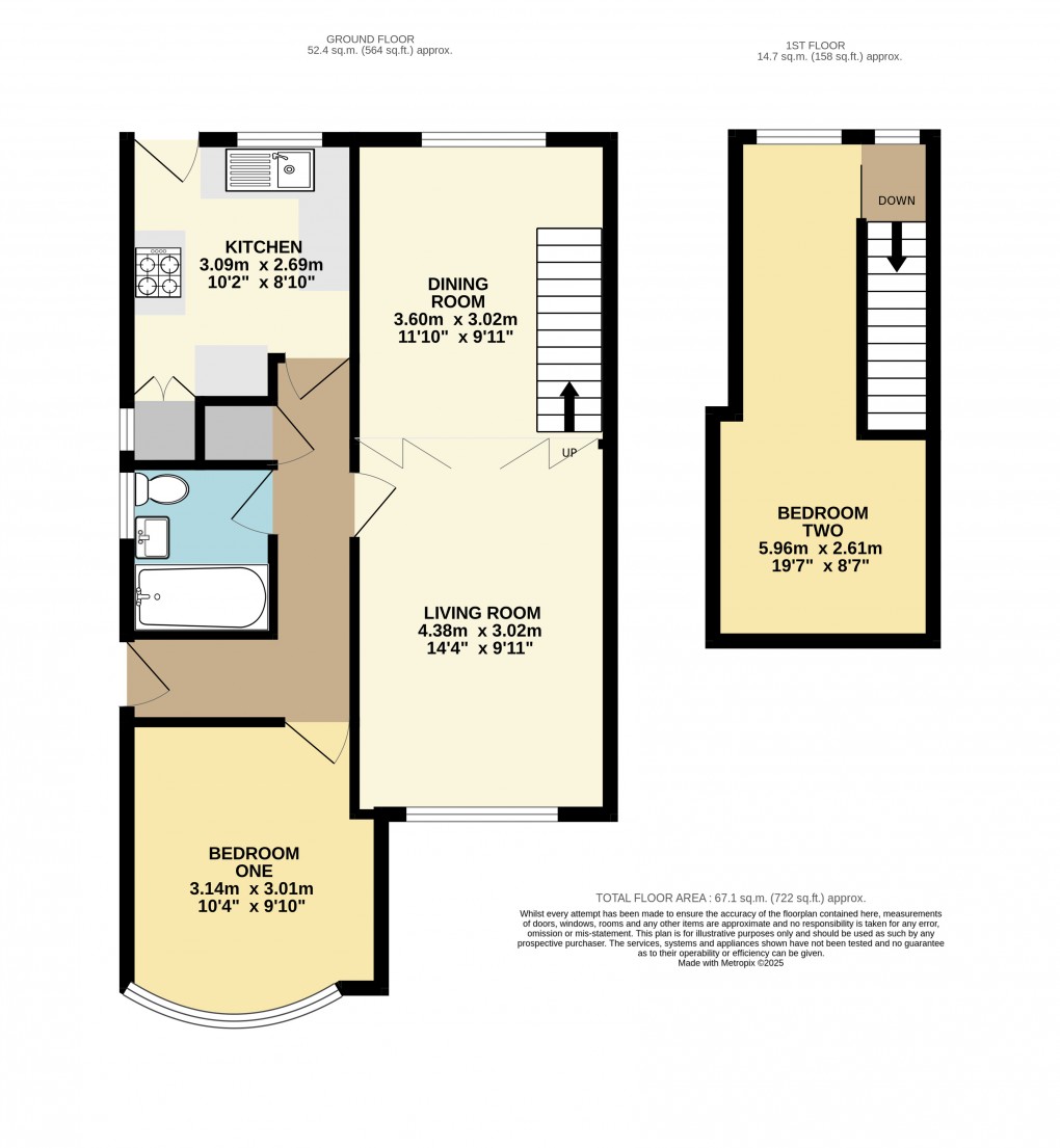 Floorplan for Dunstable, Bedfordshire
