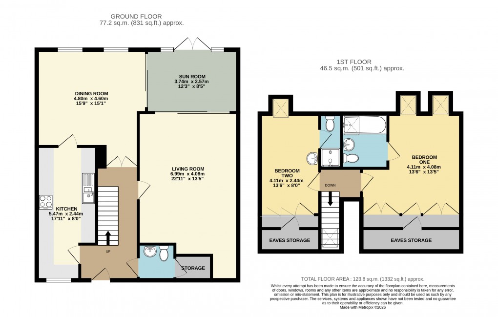 Floorplan for Old Linsalde Road, Heath & Reach, Beds