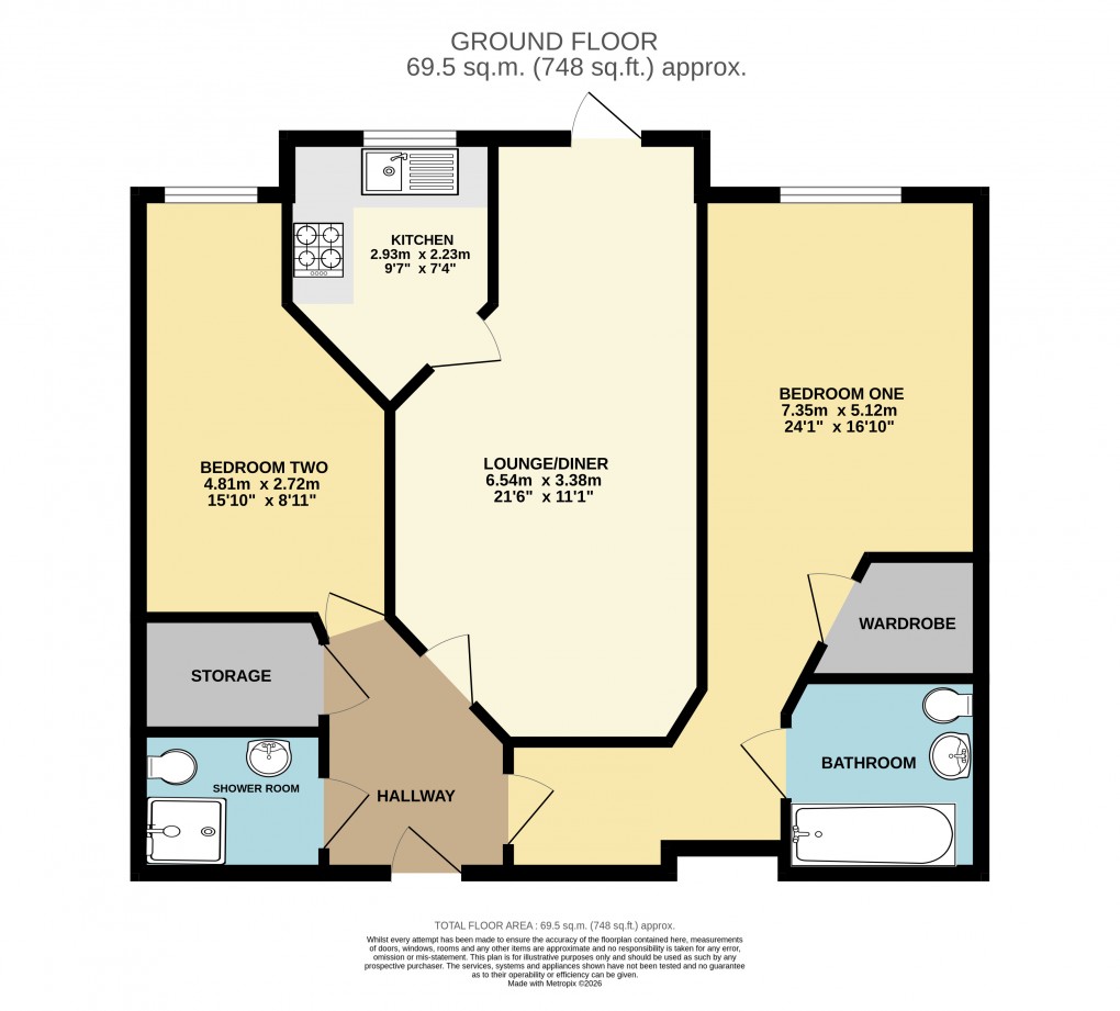 Floorplan for High Street North, Dustable
