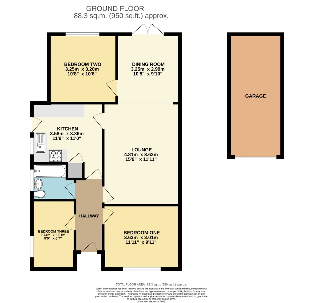 Floorplan for Dunstable, Bedfordshire