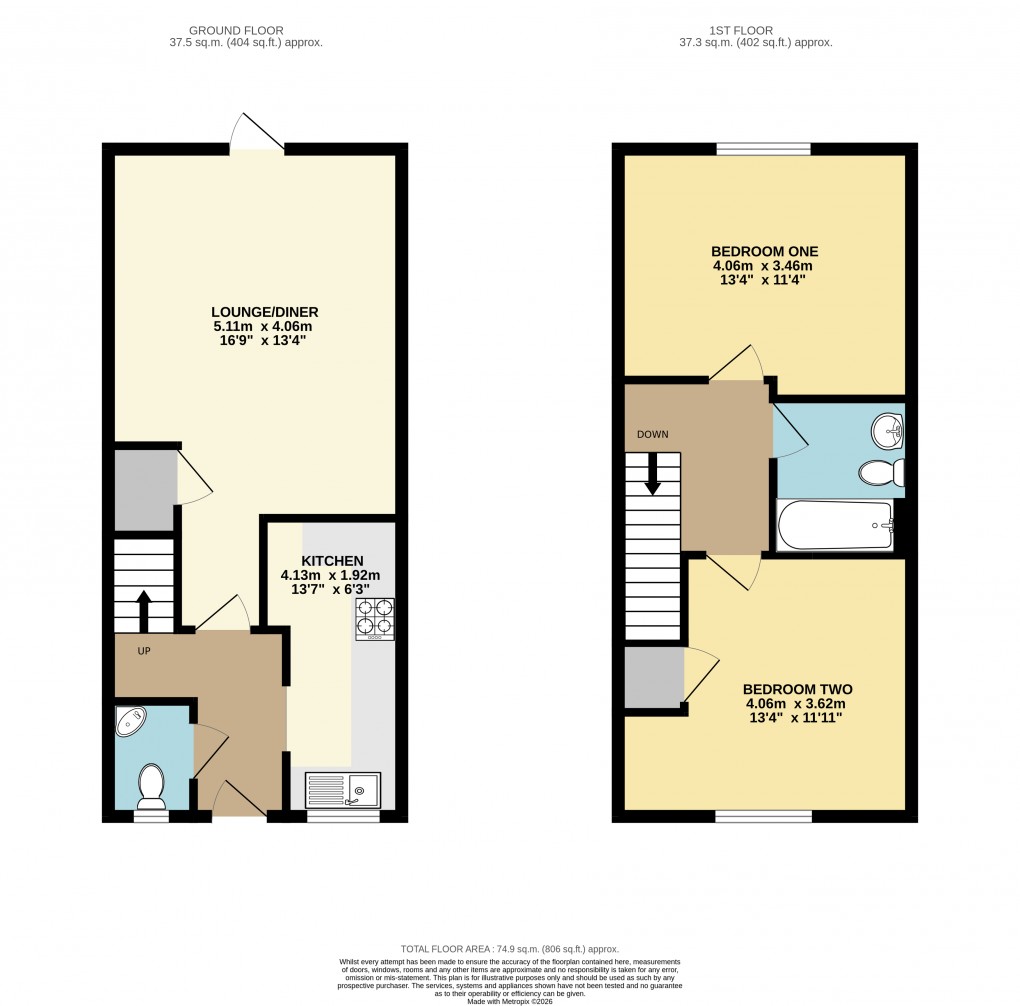 Floorplan for Dunstable, Bedfordshire