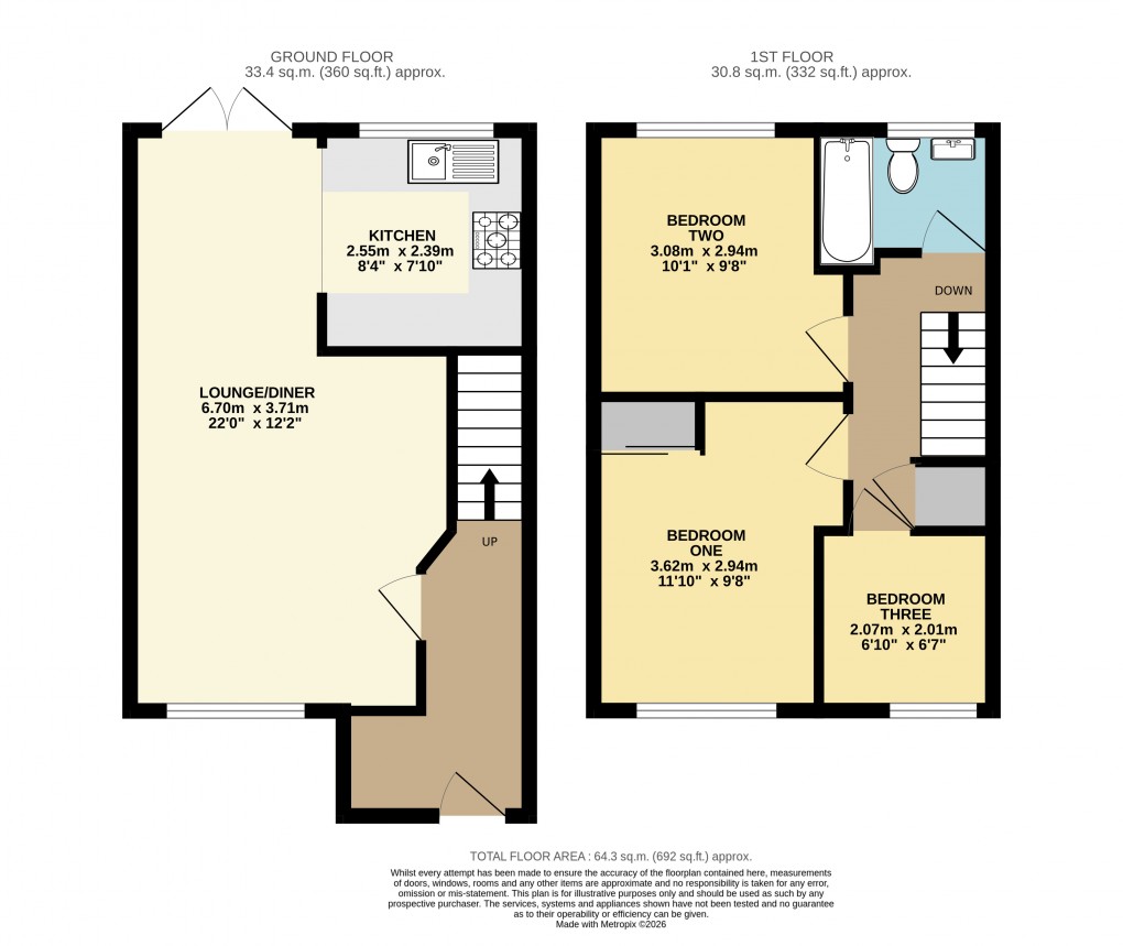 Floorplan for Dunstable, Bedfordshire
