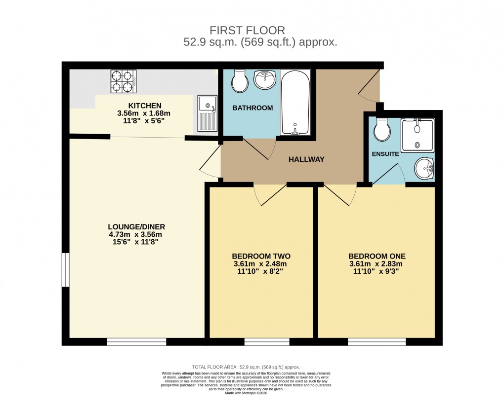 Floorplan for Dunstable, Bedfordshire