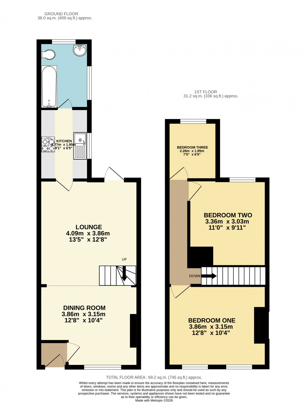 Floorplan for Dunstable, Bedfordshire